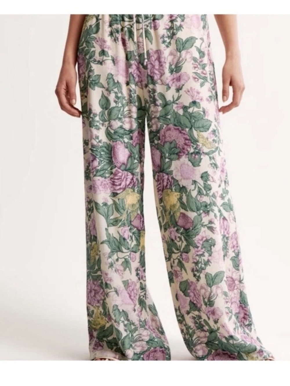 Abercrombie & Fitch Floral Wide-Leg Pants